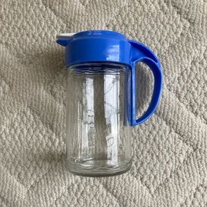 Blue and Clear Glass Oil Dispenser Bottle